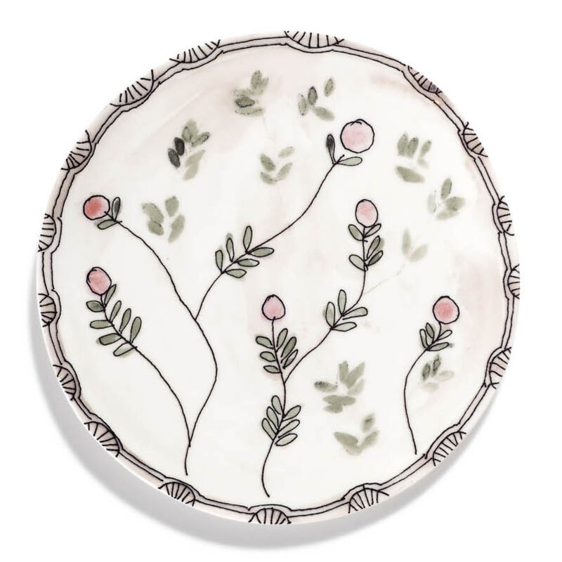 Marni Midnight Flowers Breakfast Plates Set Of 2 - Mirtillo Nude image number 1